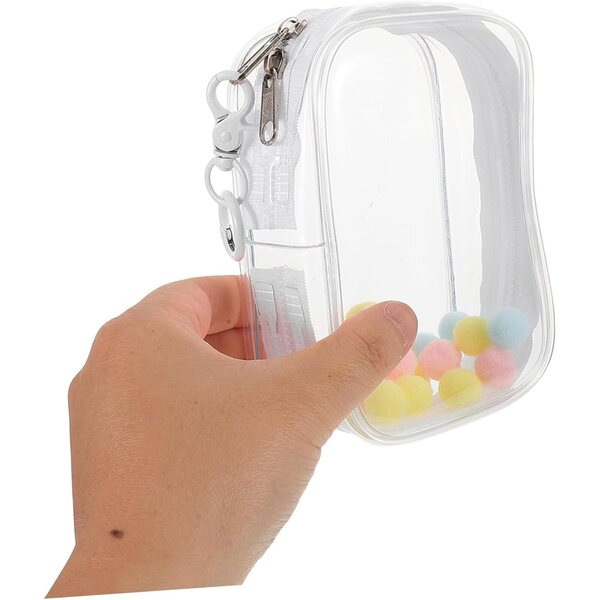 ORFOFE Transparente Tasche für Puppen mit Doppelreißverschluss und PVC-Schlüsselanhänger