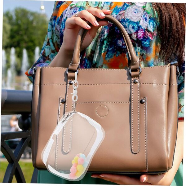 ORFOFE Transparente Tasche für Puppen mit Doppelreißverschluss und PVC-Schlüsselanhänger