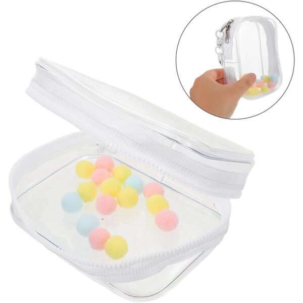 ORFOFE Transparente Tasche für Puppen mit Doppelreißverschluss und PVC-Schlüsselanhänger
