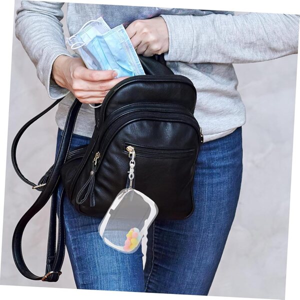 ORFOFE Transparente Tasche für Puppen mit Doppelreißverschluss und PVC-Schlüsselanhänger