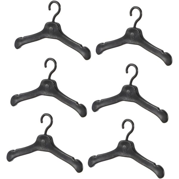 Mini Appendini Neri per Bambole 60 Pezzi in Plastica Robusta - Organizer Casa Bambole