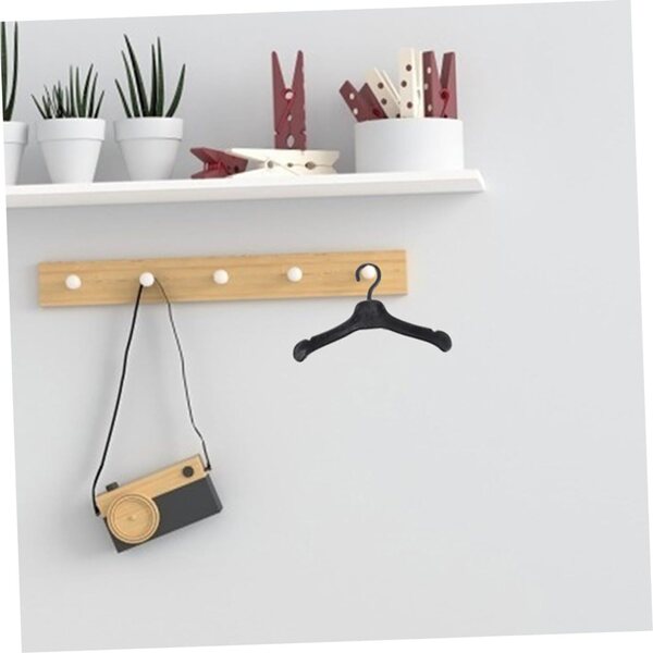 Mini Appendini Neri per Bambole 60 Pezzi in Plastica Robusta - Organizer Casa Bambole