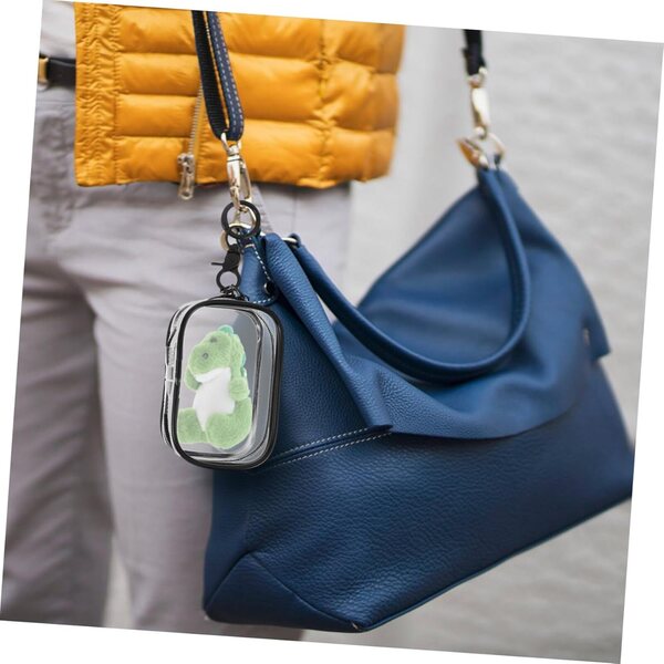 4 Stück transparente PVC-Taschen für Puppen und Stofftiere, Organizer mit farbigem Reißverschluss