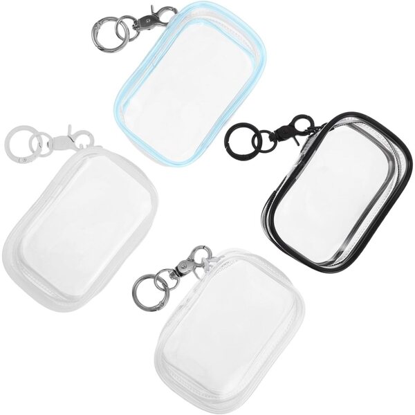 BESTonZON Organizer Appendi Giocattoli in PVC Trasparente con Portachiavi e Custodia Quadrata