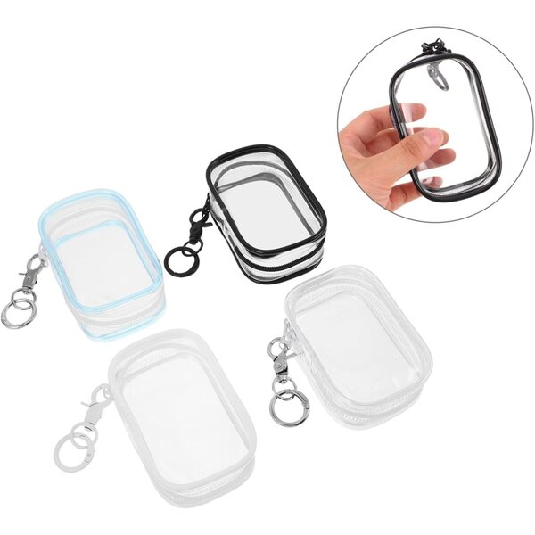BESTonZON Organizer Appendi Giocattoli in PVC Trasparente con Portachiavi e Custodia Quadrata