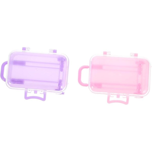 UPKOCH Set mit 2 Mini-Koffer für Puppen, sicheres und dekoratives Zubehör für Mädchen