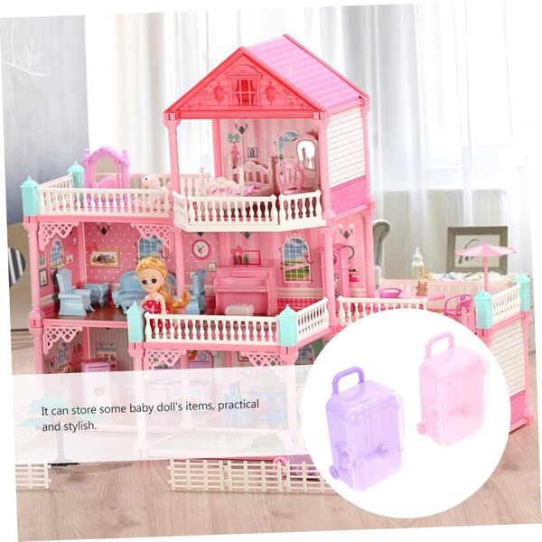 UPKOCH Set 2 Mini Valigette per Bambole Accessori Sicuri e Decorativi per Bambine