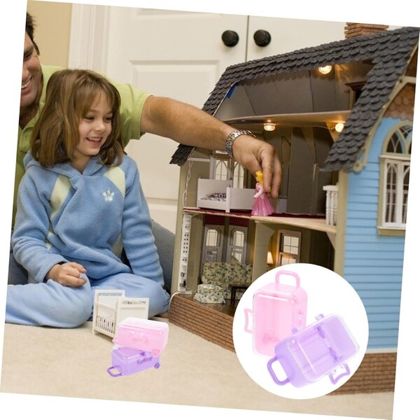 UPKOCH Set 2 Mini Valigette per Bambole Accessori Sicuri e Decorativi per Bambine