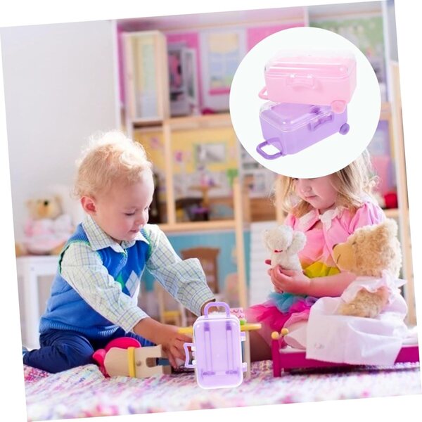 UPKOCH Set 2 Mini Valigette per Bambole Accessori Sicuri e Decorativi per Bambine