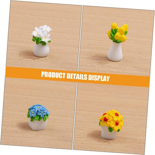 12 Mini Bonsai in Vaso per Mini Casa Decorativa - Accessori Realistici in Resina