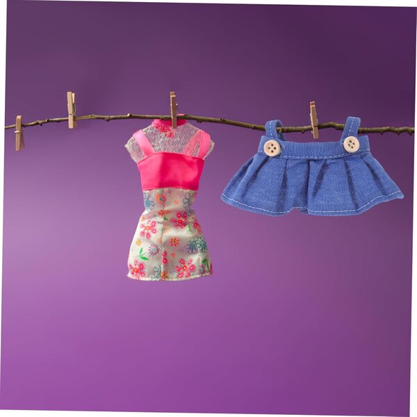 ORFOFE Set 4 Gonne Salopette in Tessuto per Bambole 17 cm - Vestiti Morbidi e Trendy