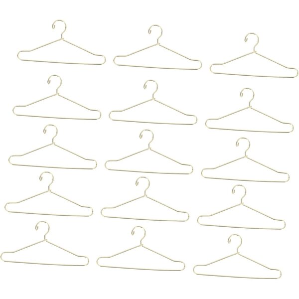 ERINGOGO 25 Mini-Kleiderbügel aus goldenem Metall für Puppen, stabile und perfekte Kleiderbügel für Miniaturen