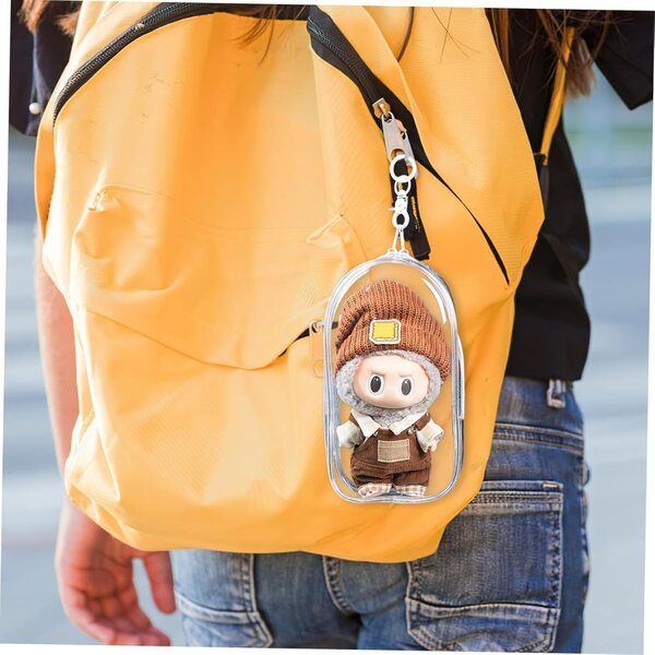 Borsa Trasparente PVC Antipolvere con Ganci Organizer per Bambole e Figure - WEKAMOS