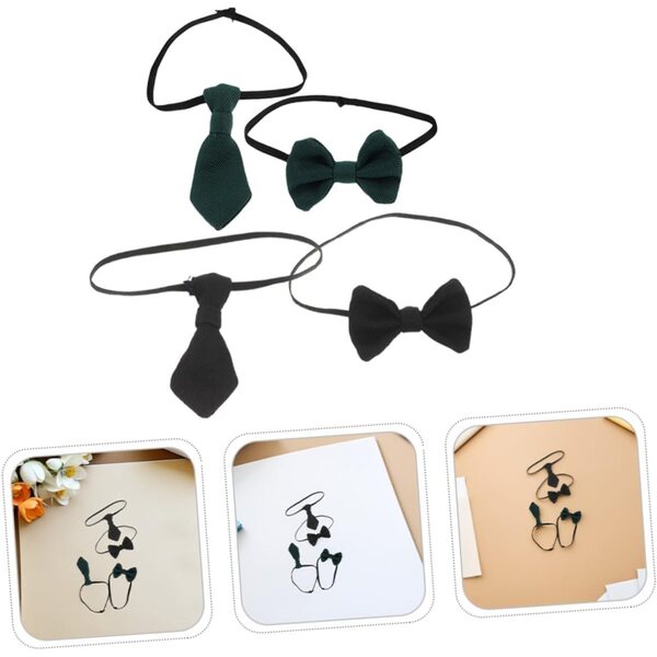4 Mini Fiocchi e Cravatte Colorati Accessori per Bambole Casa e Scena in Miniatura
