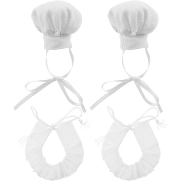 GALPADA Cappelli da Cuoco Miniatura e Foulard per Bambole - Set 2 Pezzi Bianchi