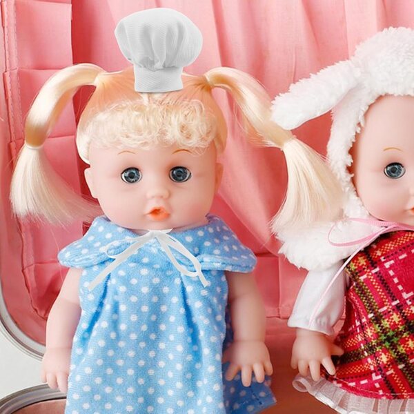 GALPADA Miniatur-Kochmützen und Schals für Puppen – Set mit 2 weißen Teilen
