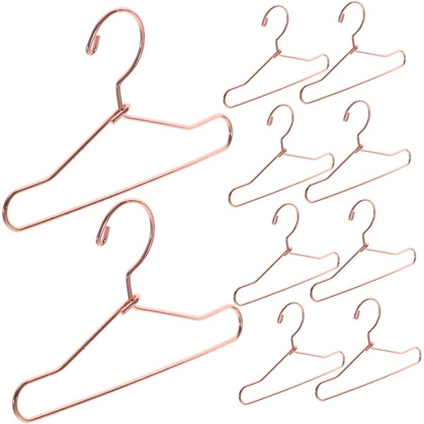 GALPADA 10 Mini Grucce in Metallo per Bambole, Delicate e Resistenti per Armadio Bambole