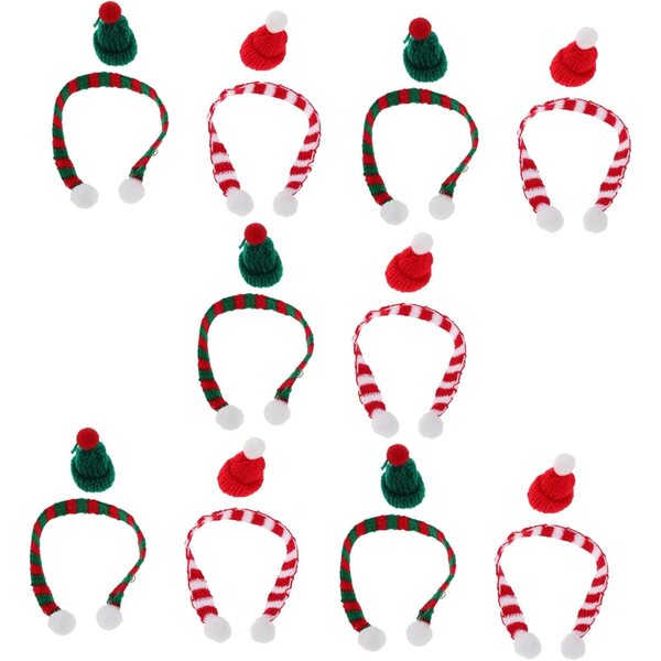 20 pezzi Mini Cappelli e Sciarpe di Natale per Bambole e Animali Domestici