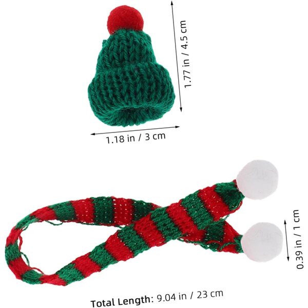 20 pezzi Mini Cappelli e Sciarpe di Natale per Bambole e Animali Domestici