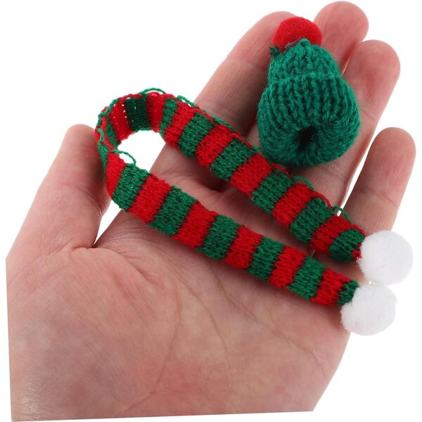 20 pezzi Mini Cappelli e Sciarpe di Natale per Bambole e Animali Domestici