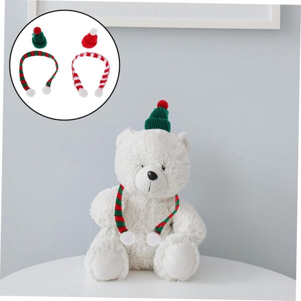 20 pezzi Mini Cappelli e Sciarpe di Natale per Bambole e Animali Domestici