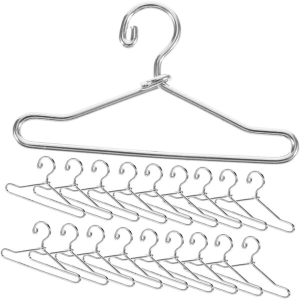 Mini-Metall-Kleiderbügel für Puppen, 20 Stück, zum Organisieren von Kleidung und Miniatur-Garderobe
