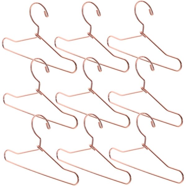 Hemobllo 10pz Grucce Mini in Metallo Rosa per Vestiti Bambole e Case in Miniatura