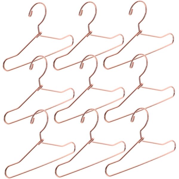 10 Mini Appendiabiti in Metallo Rosa per Bambole - Accessori Decorativi e Organizzazione Casa Miniatura