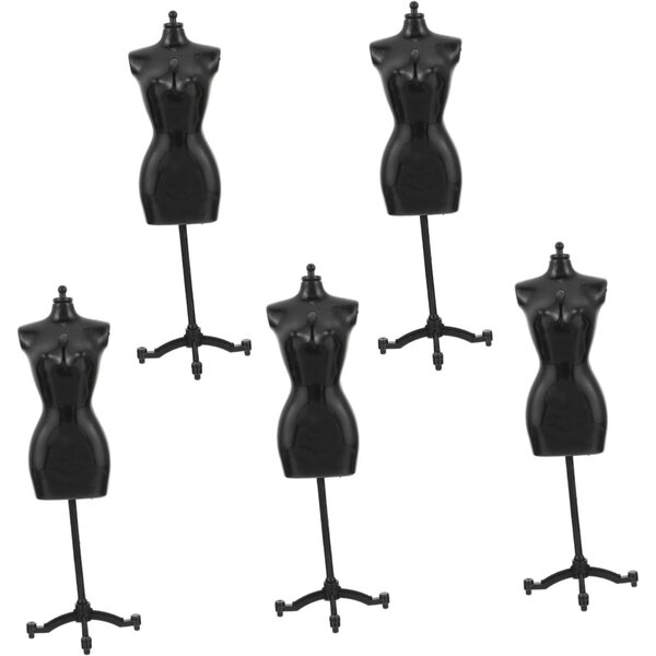 5 Supporti Miniature Nero per Bambole Manichini Esposizione Realistici e Resistenti