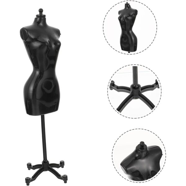 5 Supporti Miniature Nero per Bambole Manichini Esposizione Realistici e Resistenti