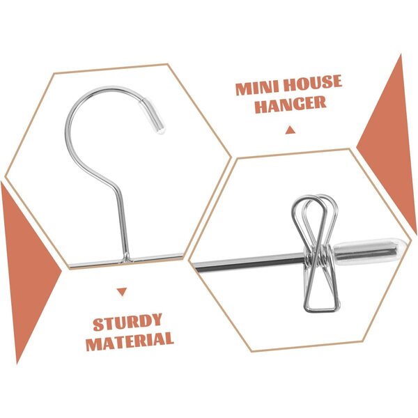 BESPORTBLE Mini Appendiabiti per Bambole, Set 5 Grucce Compatatte e Resistenti