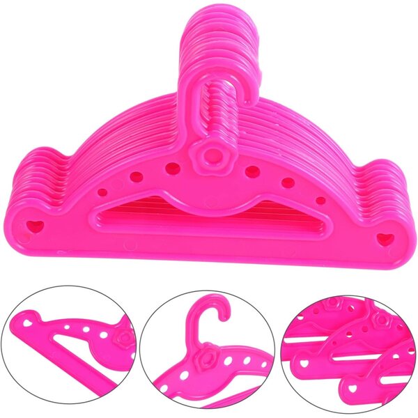 10 Grucce Miniatura per Bambole 25-45 cm in plastica rosa ERINGOGO
