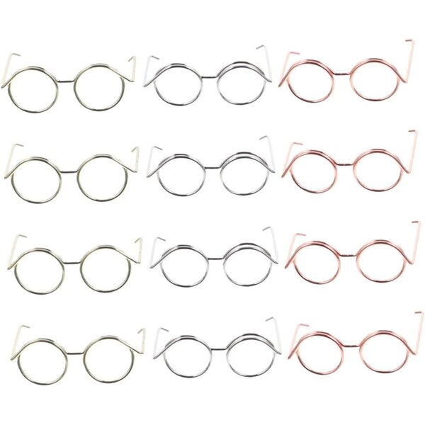 Set 12 Occhiali da Sole in Metallo per Bambole Mini - Decorazioni Artigianali