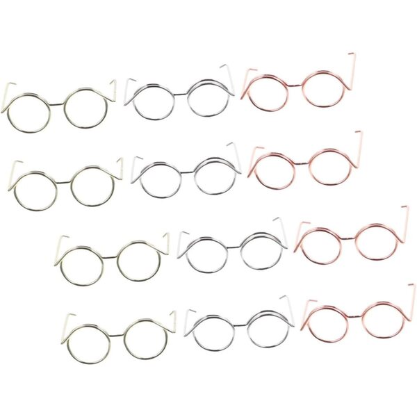 Set 12 Occhiali Miniature in Filo Metallico per Bambole, Accessori Decorativi e Gioco