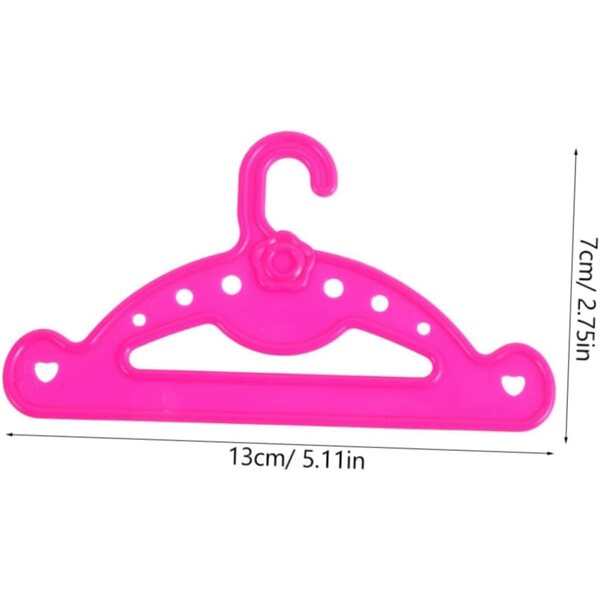 10 Grucce in plastica rosa per bambole da 25-45 cm, robusti appendiabiti per esposizione