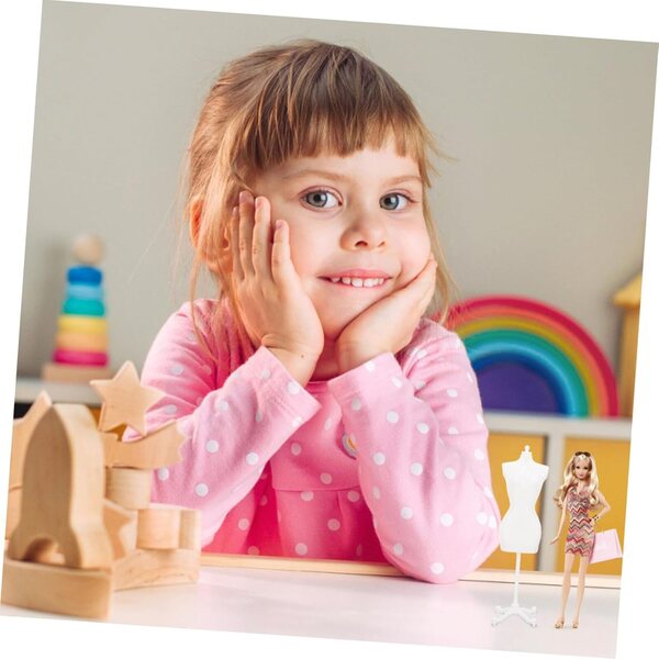Stabile Kunststoff-Schaufensterpuppenstützen für Mini-Standpuppen, 5 Stück, weiß