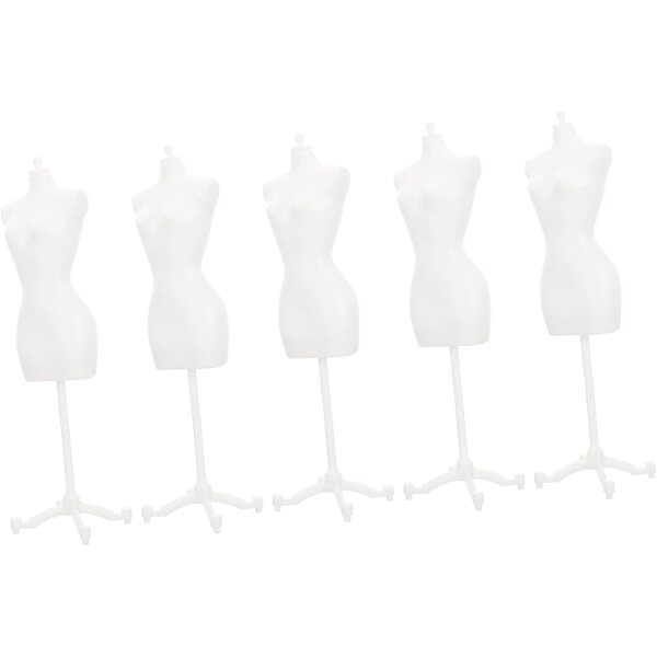 5 Supporti Mini Manichino in Plastica per Bambole - Accessori Resistenti e Creativi