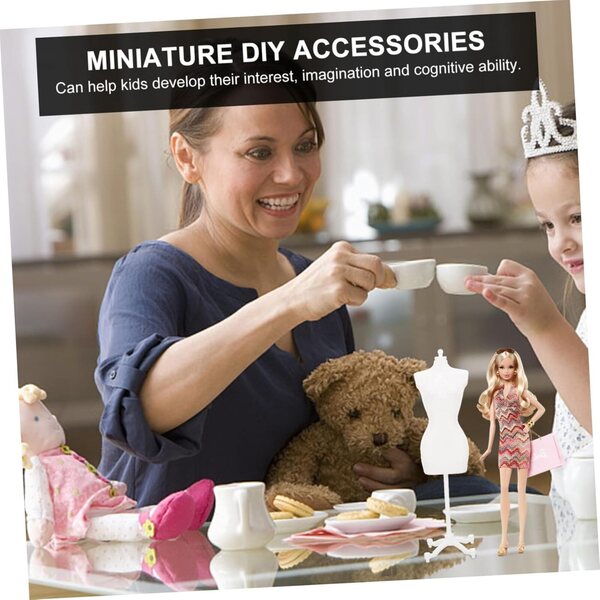 Set mit 5 Schaufensterpuppenständern aus weißem Kunststoff für Mini-Puppen, DIY-Zubehör