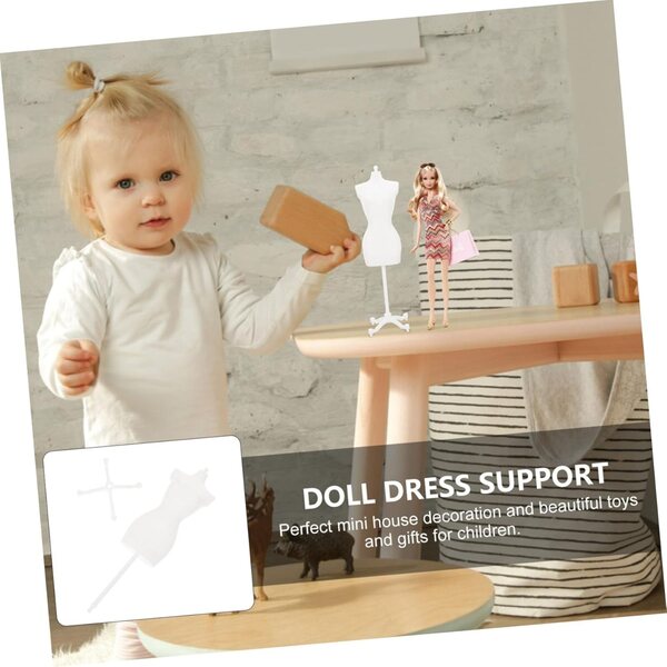 Set mit 5 Schaufensterpuppenständern aus weißem Kunststoff für Mini-Puppen, DIY-Zubehör