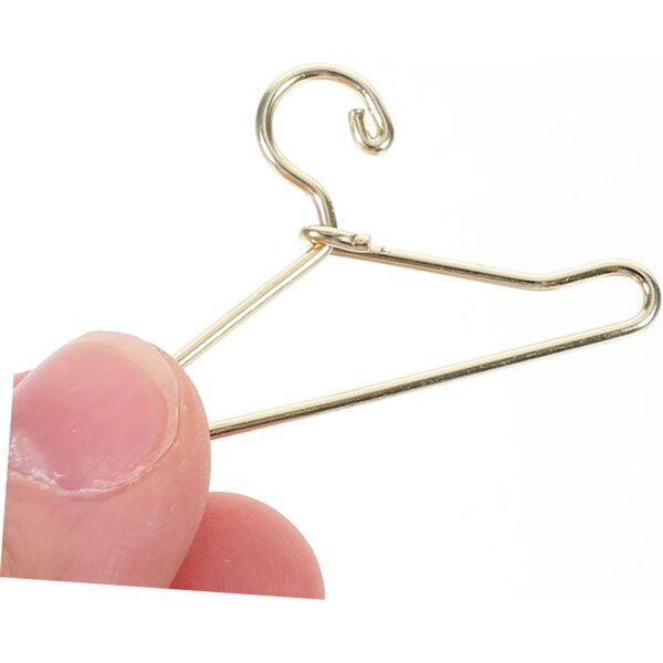 IMIKEYA 24 Stück goldene Mini-Kleiderbügel für Puppenkleidung, zum Organisieren des Kleiderschranks