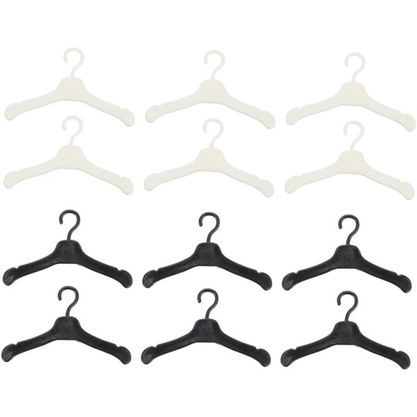 ORFOFE 60 pezzi Grucce Miniature per Vestiti di Bambole in Plastica Resistenti