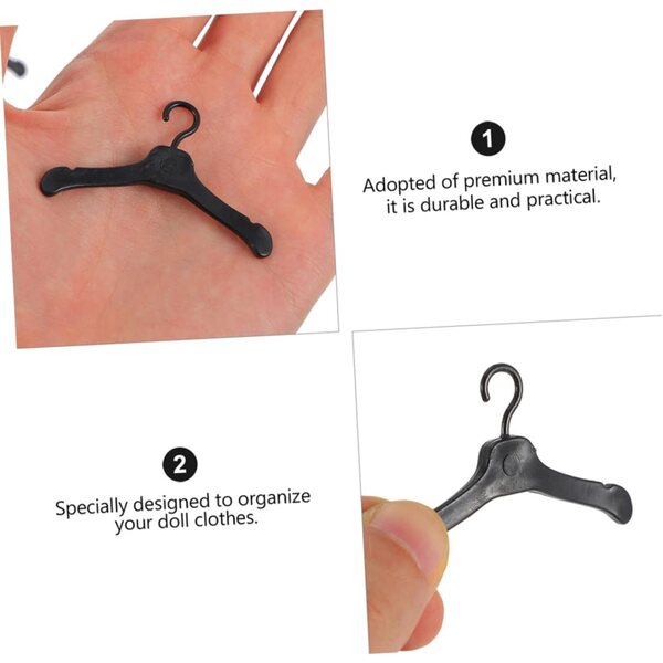 ORFOFE 60 pezzi Grucce Miniature per Vestiti di Bambole in Plastica Resistenti