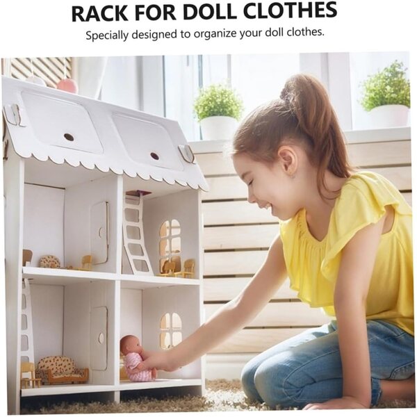 60 Grucce Miniatura in Plastica per Bambole Portaabiti per Casa delle Bambole
