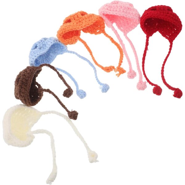 Set 6 Mini Cappellini Lavorati a Maglia per Bambole e Decorazioni Natalizie HEMOTON
