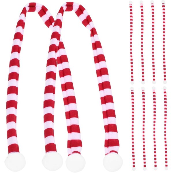 Set 10 Mini Sciarpe Natalizie Rosso Bianco in Panno Morbido per Bottiglie e Bambole