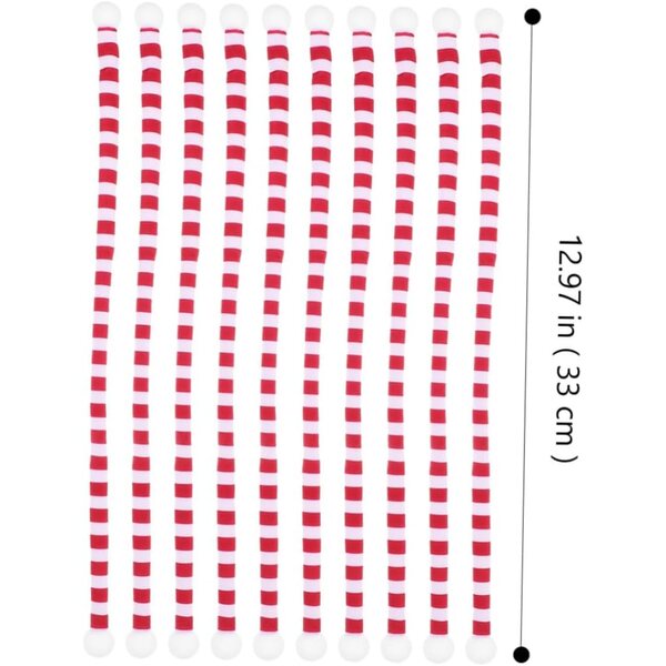 Set 10 Mini Sciarpe Natalizie Rosso Bianco in Panno Morbido per Bottiglie e Bambole