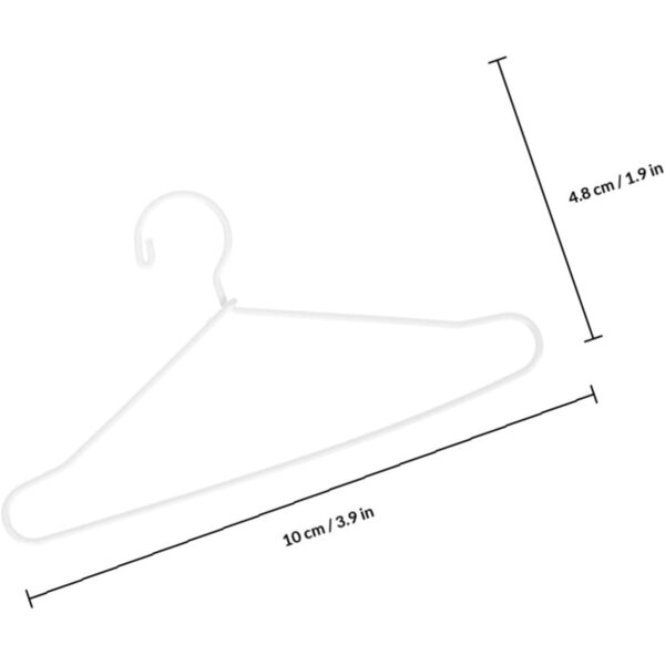 25 Mini Gruccie in Metallo per Vestiti Bambole Casa delle Bambole 10 cm