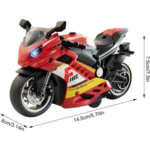 Motorrad-Sound- und Lichtspielzeug, 15 cm – simuliert realistische Geräusche und Lichter, sicher und langlebig