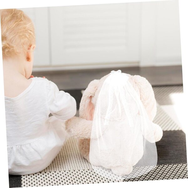 Fascinator bianco da sposa per bambole, accessorio elegante per matrimoni e feste