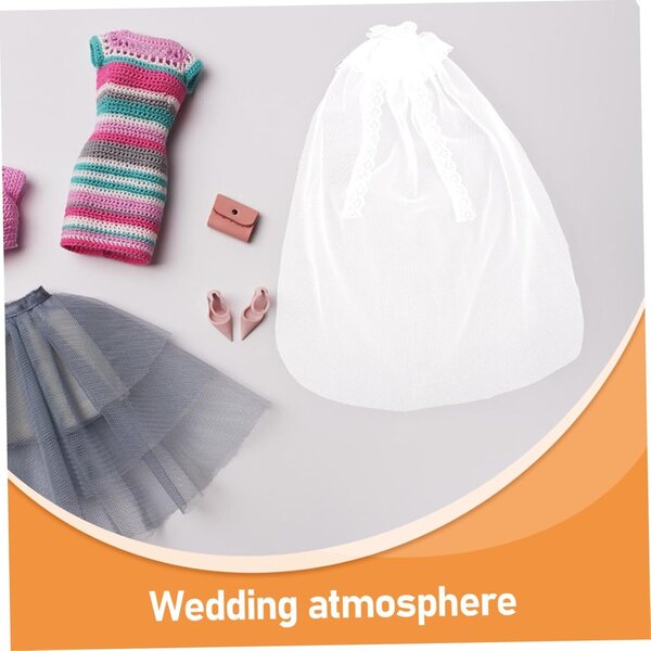Fascinator bianco da sposa per bambole, accessorio elegante per matrimoni e feste